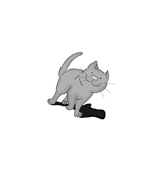 Šedá kočka — Stockový vektor