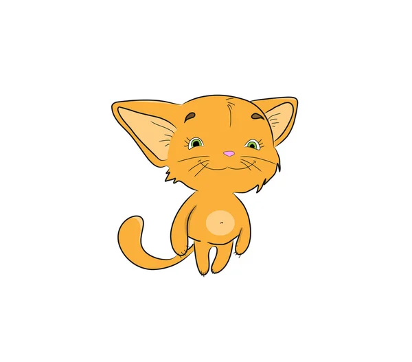Ginger gato de dibujos animados — Archivo Imágenes Vectoriales