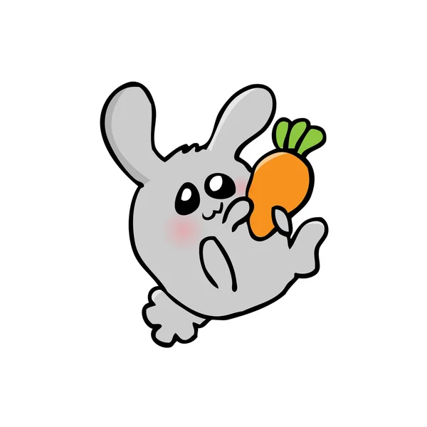 Bunny met wortel — Stockvector
