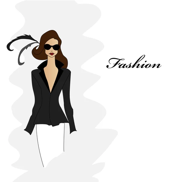 Fashion illustration girl — Stock Vector