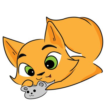 Cat and mouse clipart