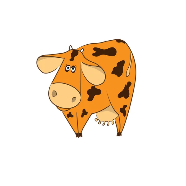Vaca gengibre feliz — Vetor de Stock