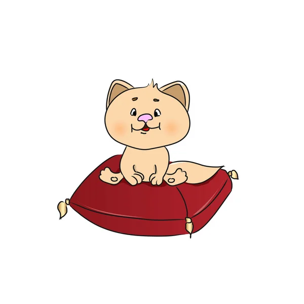 Περσική γάτα σε ένα μαξιλάρι — Διανυσματικό Αρχείο