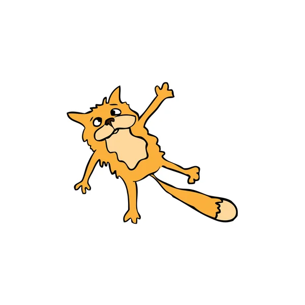 Ginger gato desenhos animados —  Vetores de Stock