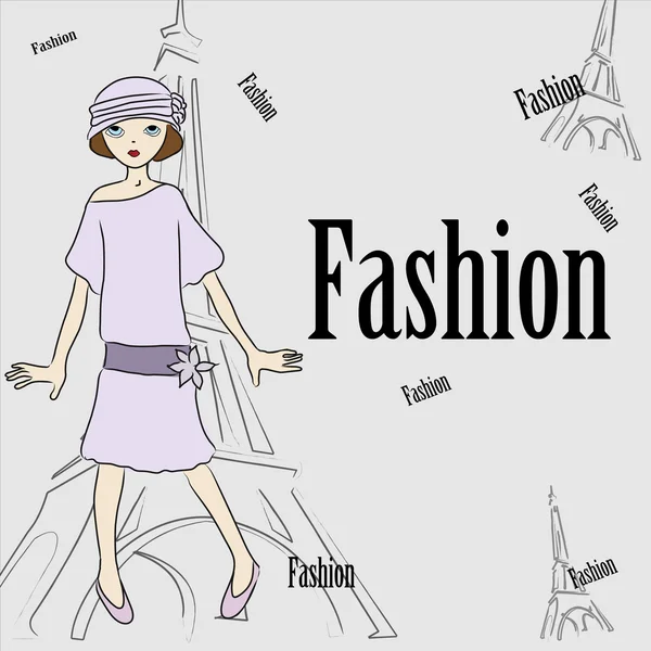 Chica de moda — Vector de stock