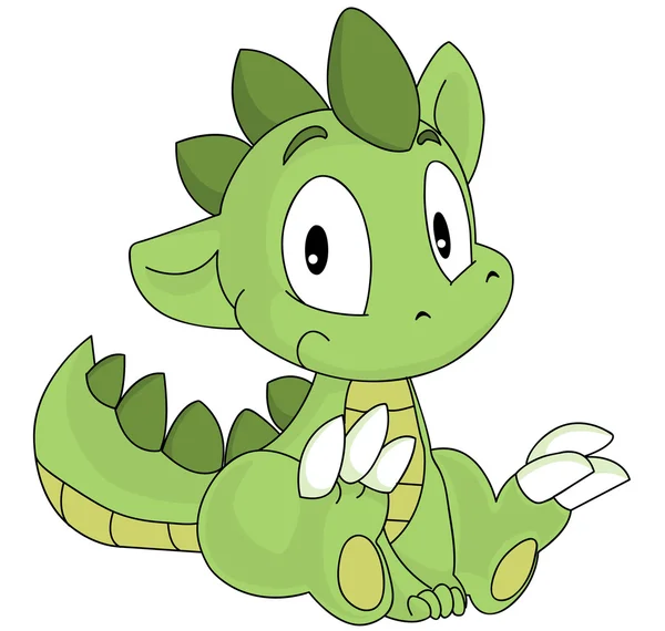 Dragón verde de dibujos animados Vector de stock