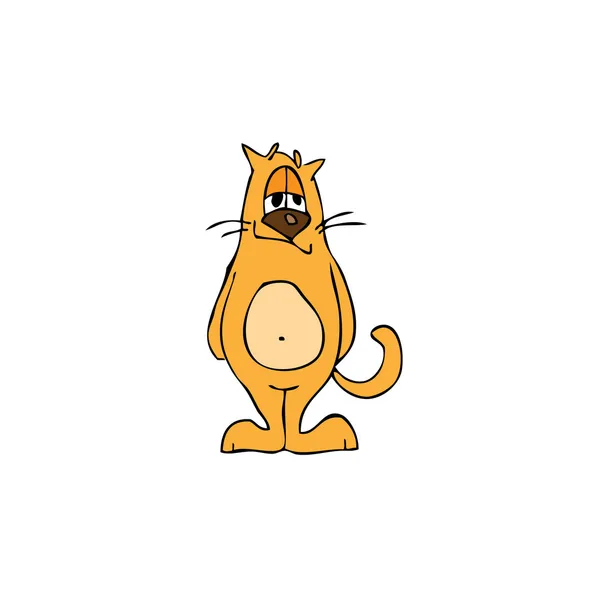 Ginger triste gato Ilustración de stock