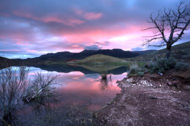 Sunrise over Oregon Lake. clipart