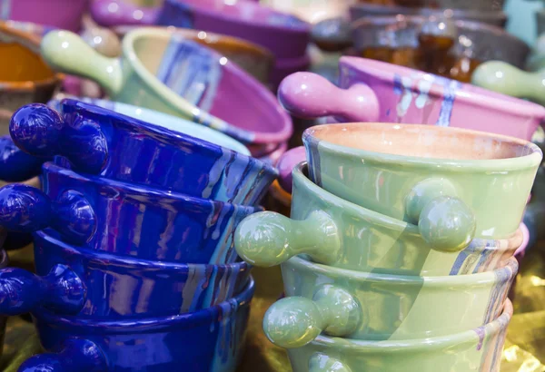 stock image Colorful stacked bowls.