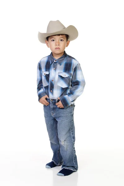 Rapaz usa roupa de cowboy . — Fotografia de Stock