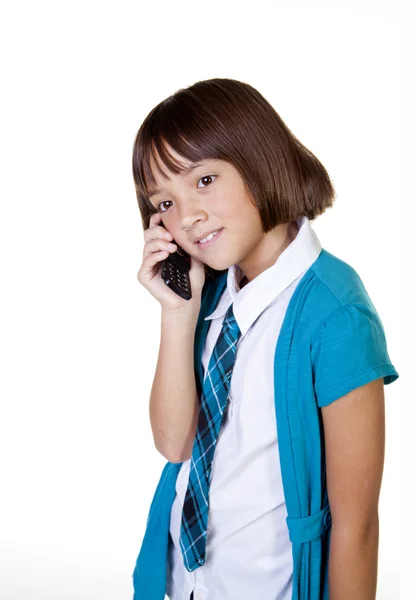 Dziewczyna rozmowy na telefon komórkowy. — Zdjęcie stockowe
