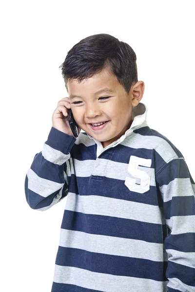 Giovane ragazzo parla al telefono . — Foto Stock