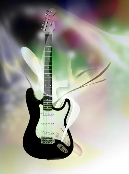 Guitare électrique sur fond abstrait — Photo