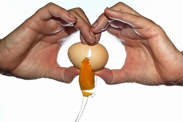 Krakování vejce — Stock fotografie