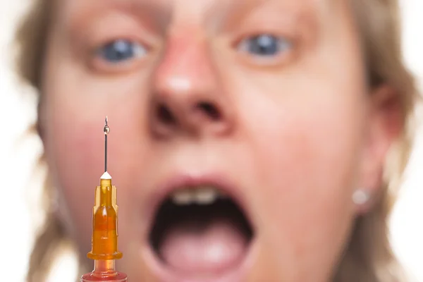 stock image Fear or phobia of injections