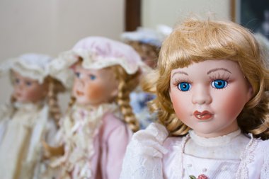 Vintage porcelain dolls clipart