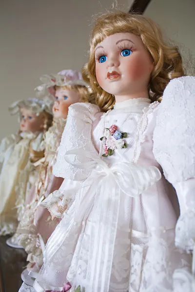 Vintage porcelain dolls — Stock Photo, Image
