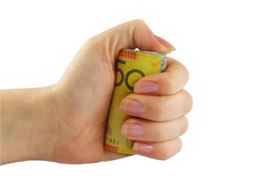 Hand with money clipart