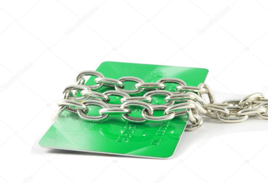 Credit card with chain