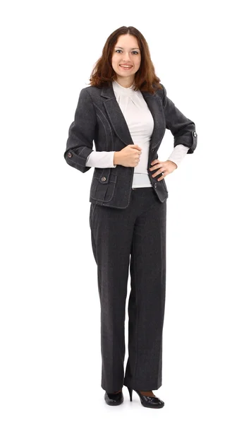 Smiling business woman. Isolated over white background — Stock Photo, Image