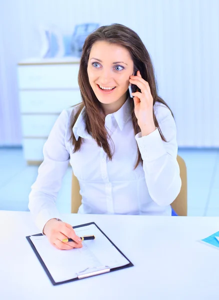 The beautiful business woman at office — Stock Photo, Image