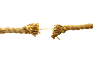 Pieces of rope with knot on a white background clipart