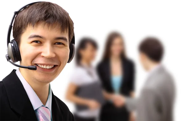 Friendly customer service consultants working — Stock Photo, Image