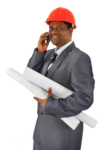 Manliga byggnadsarbetare ett jobb webbplats. — Stockfoto