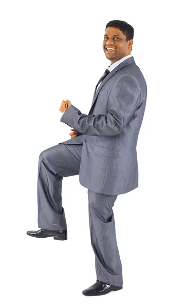 Retrato de jovem homem de negócios isolado em branco — Fotografia de Stock