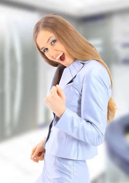 Framgångsrika leende affärskvinna — Stockfoto
