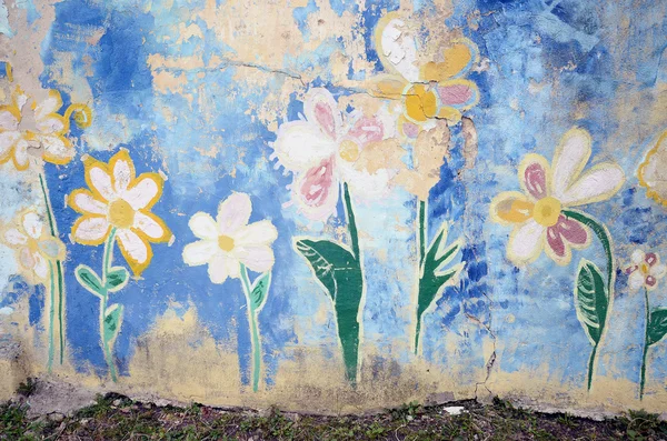 Grunge Παλαιόν Ιστορικόν γκράφιτι τοίχο — Φωτογραφία Αρχείου