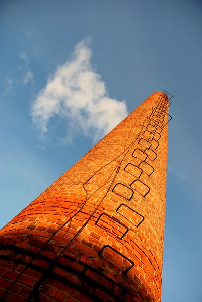 Red bricks smokestack — Stock Photo, Image