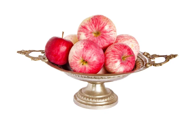 Autumn apples on vintage vase — Stock Photo, Image
