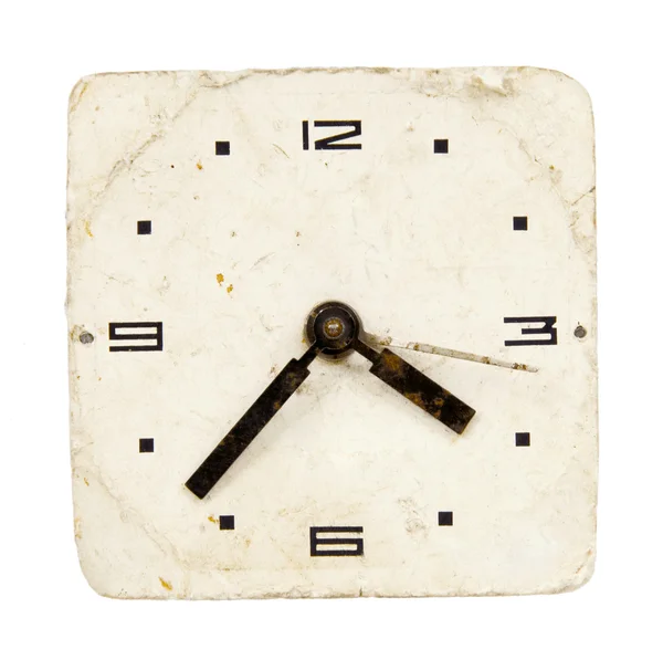 Isolated and grunge vintage clock-face — Stock Photo, Image