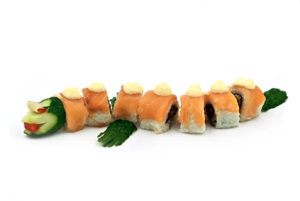 Sushi Rolls Un drago rosso — Foto Stock