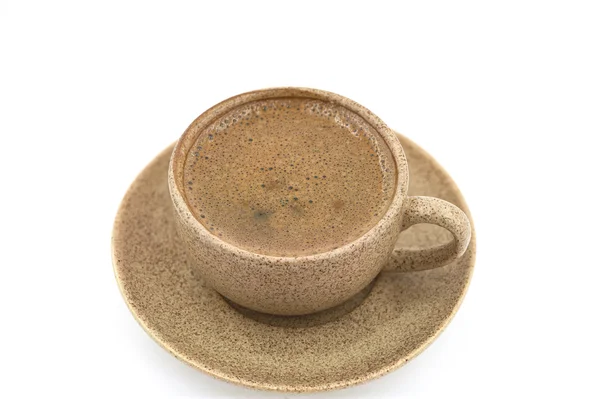 Eine Kaffeetasse auf weißem Hintergrund — Stockfoto