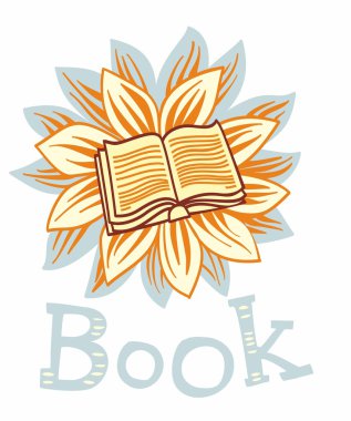 Children's picture book on the flower- clipart