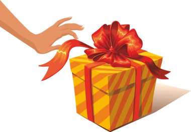 Gift box with bow. clipart