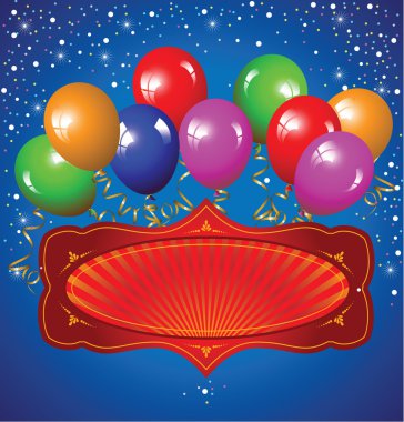 Festive background with colorful balloons clipart