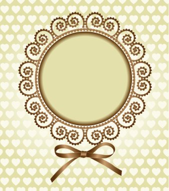 Round frame with a bow clipart