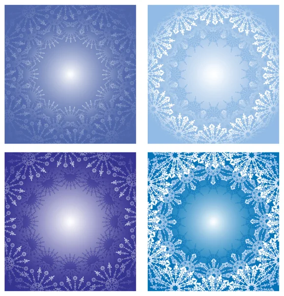 Collection of New Year's backgrounds with snowflakes — Stock Vector