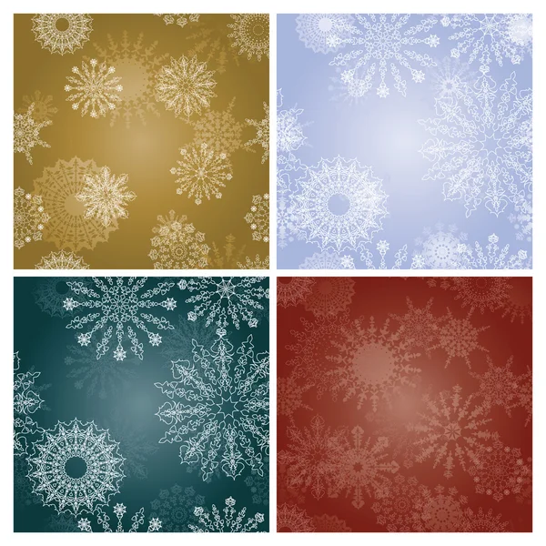 Набір новорічних фонів зі сніжинками — стоковий вектор
