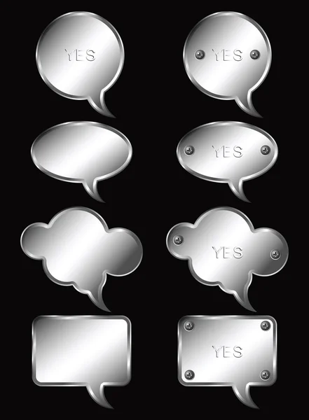 stock vector Set of realistic metallic speech bubbles. Vector illustration.