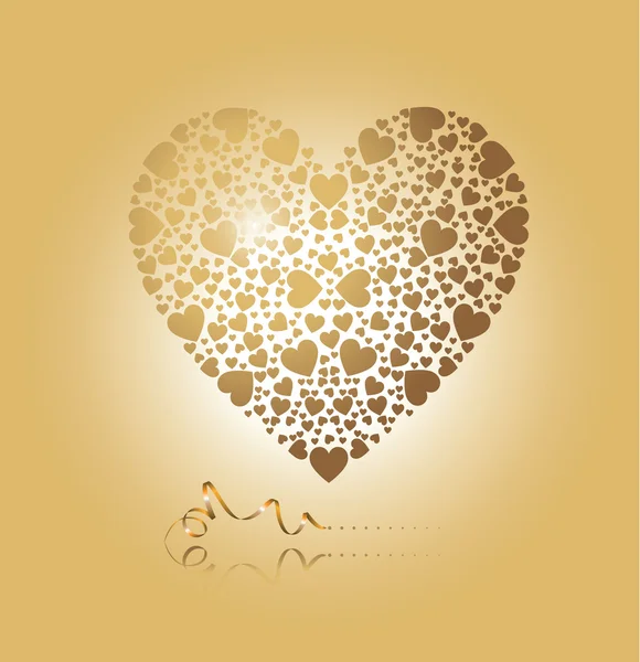 Coeur d'or — Image vectorielle