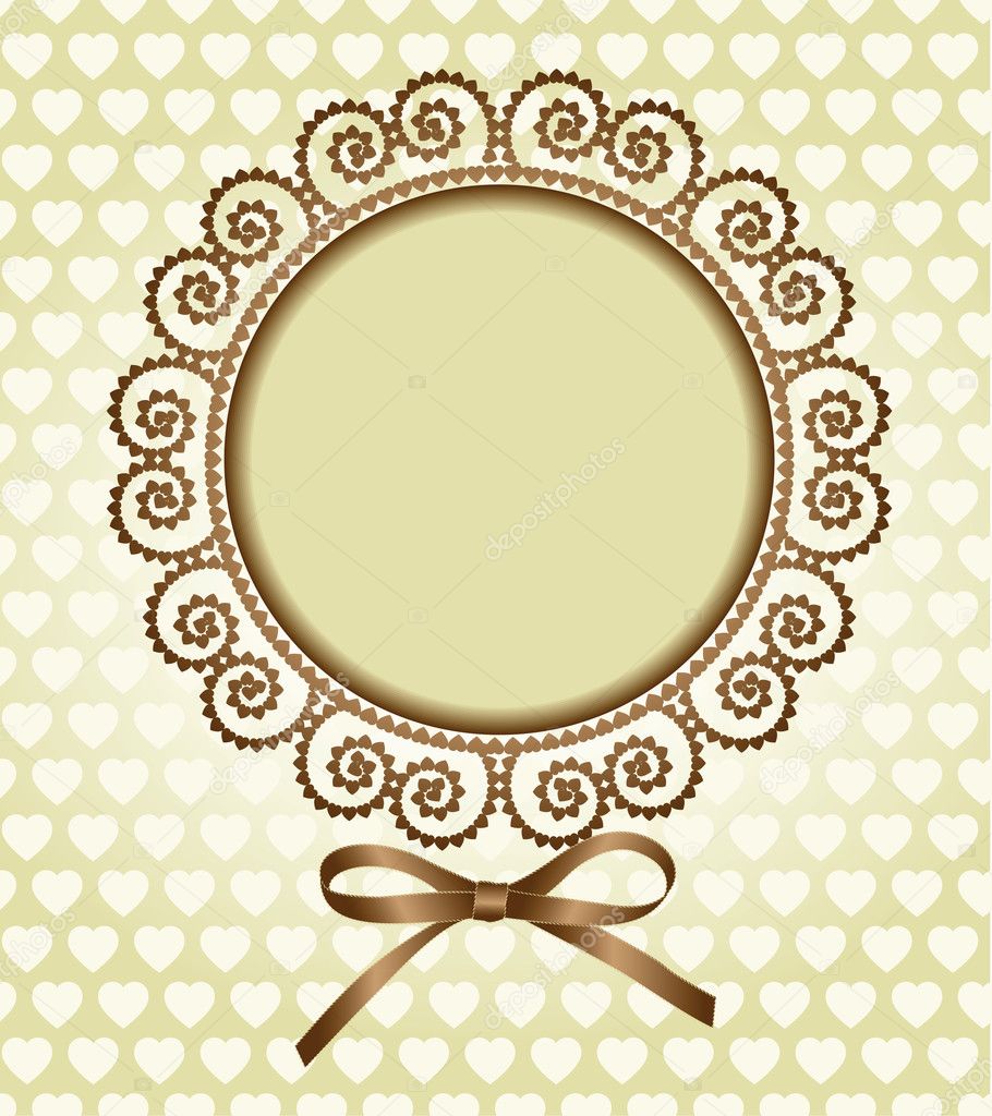 Round frame with a bow