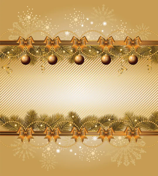 Рождественская рама с шариками — стоковый вектор
