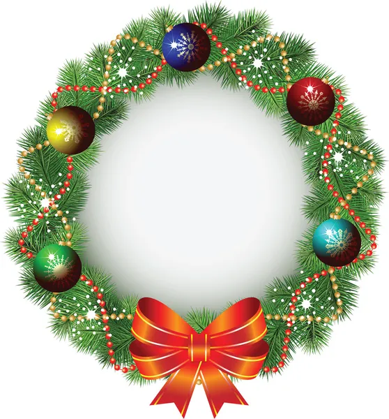 クリスマスの花輪 — ストックベクタ