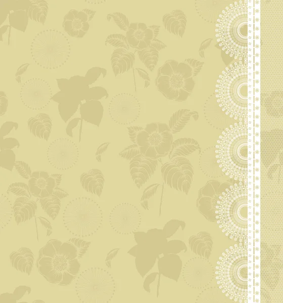 Fond floral sans couture avec dentelle — Image vectorielle