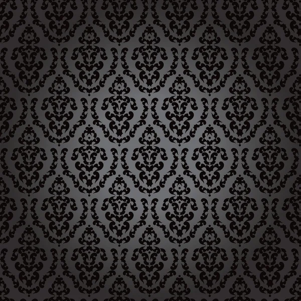 Seamless wallpaper baroque black — Stock Vector