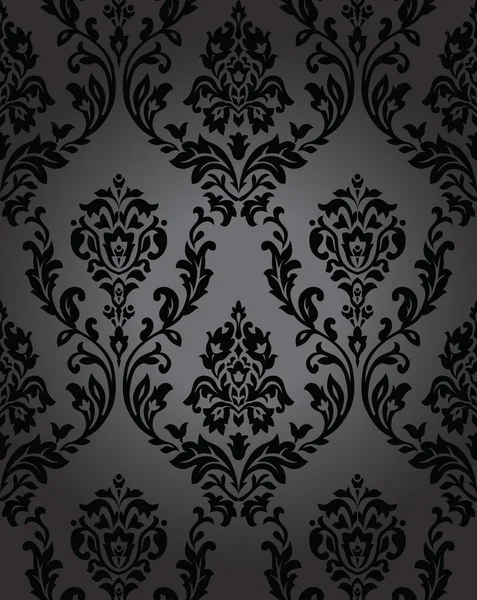 Papier peint sans couture baroque noir — Image vectorielle